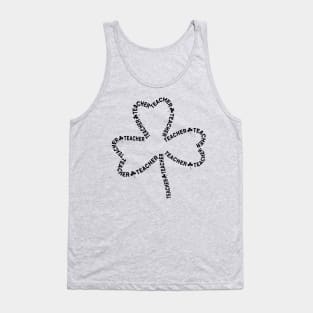 Teacher Text Shamrock Tank Top